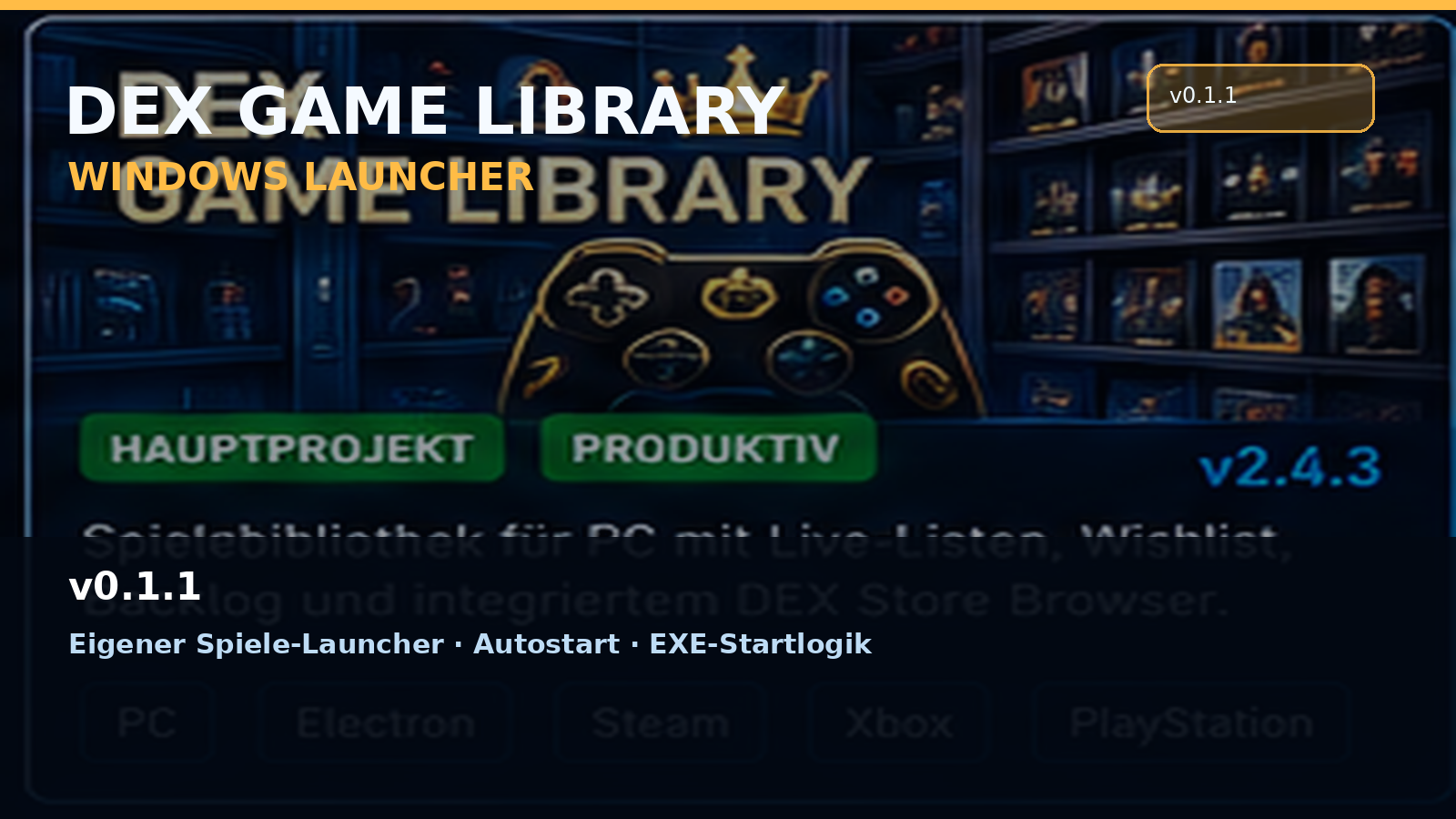 DEX Game Library – Windows Launcher – Covergrafik von Dexintraidor
