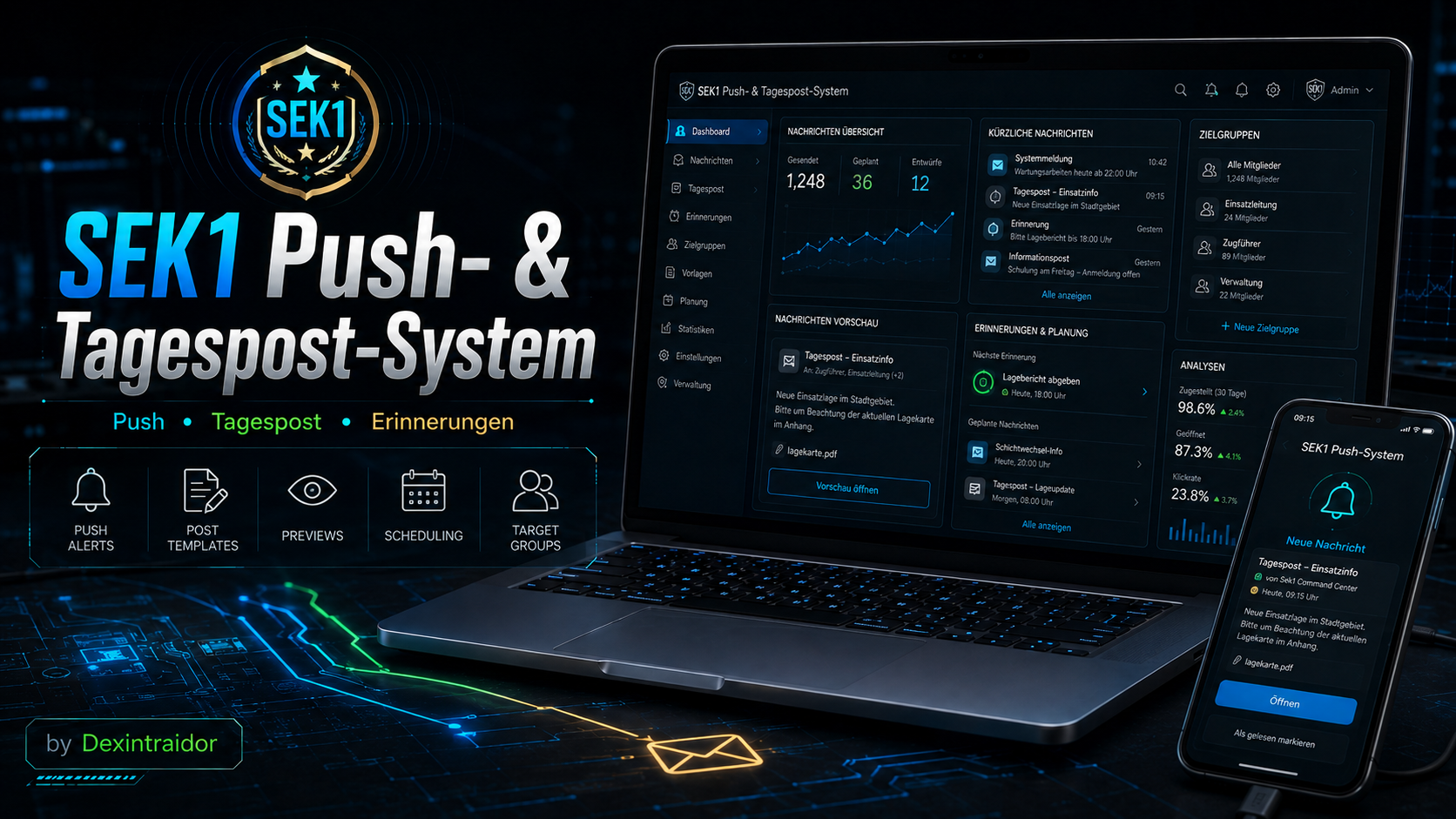 SEK1 Push- & Tagespost-System – Covergrafik von Dexintraidor