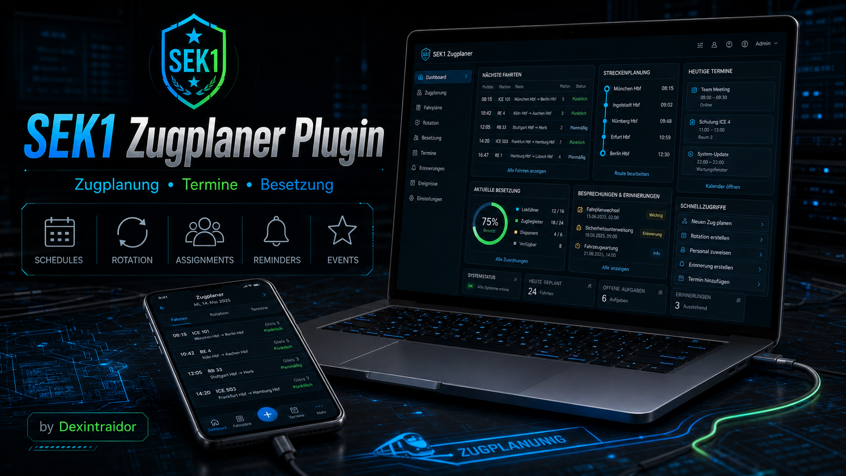 SEK1 Zugplaner Plugin – Covergrafik von Dexintraidor